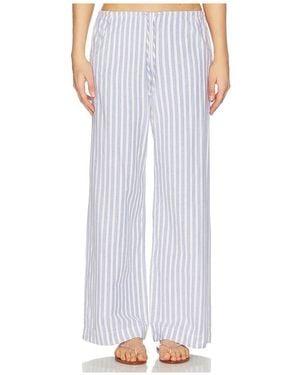 DONNI. The Oxford Stripe Drawstring Pant - White