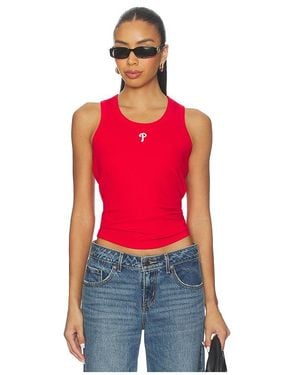 Terez X Revolve Phillies Scoop Neck Rib Tank Top - Red