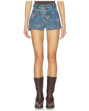 Free People X We The Free Bettie Embroidered Short - Blue