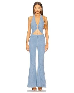 retroféte Kairi Denim Jumpsuit - Blue