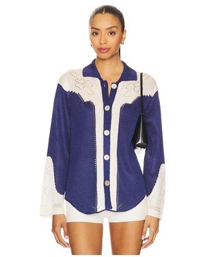 Calle Del Mar Langärmeliges Shirt Western - Blau