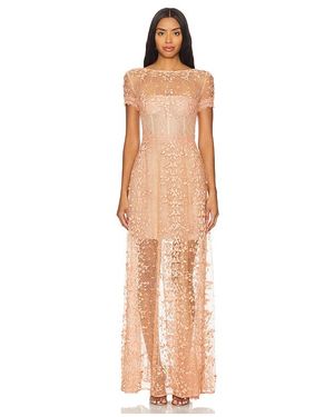 Bronx and Banco Megan Cap Sleeve Gown - Natural