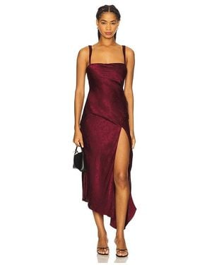 For Love & Lemons Carla Jacquard Midi Dress - Red