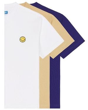 Market Smiley Badge Tee 3 Pack - Blue