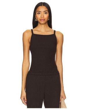 DONNI. The Sweater Rib Spaghetti Tank - Black