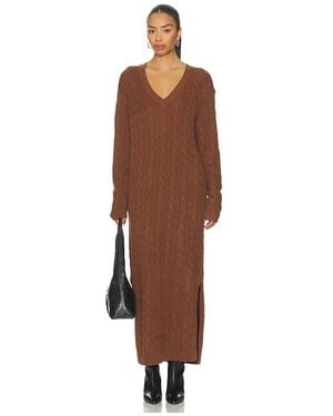 Polo Ralph Lauren Cable-Knit V-Neck Jumper Dress - Brown