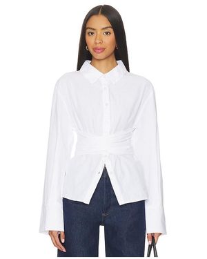 SNDY'S Teigan Cinched Button Shirt - White