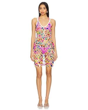 MILLY Sequin Crochet Mini Dress - Red