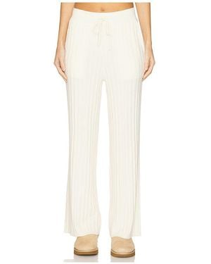 Varley Hose Simeon Wide Rib Knit - Weiß