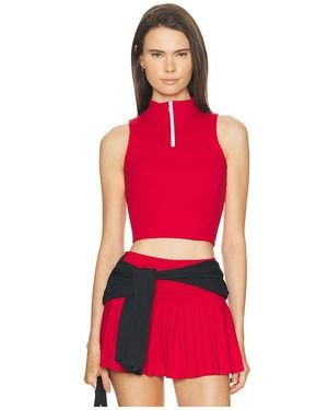 Gold Hinge Day To Night Quarter Zip Top - Red