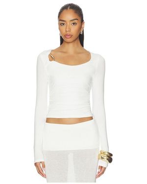 SNDY'S Ashley Scoop Neck Top - White