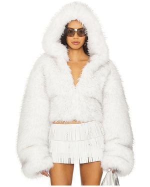 Kim Shui Hody Faux Fur Jacket - White