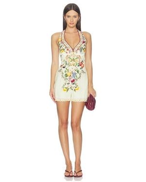 CAMILLA COMBISHORT DOS NAGEUR BUTTON FRONT HALTER en Lemon - Jaune