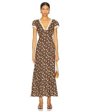 RIXO London Vestido Midi Clarice En Color Marrón Talla (También En Xs) - Blanco