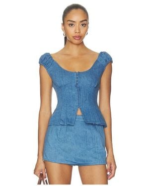 Lovers + Friends Mabel Denim Top - Blue