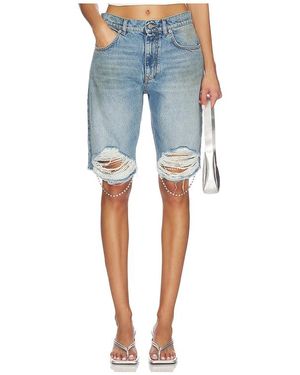Area Crystal Fray Jean Short En Color Azul Talla (También En 29)