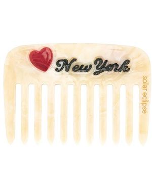 Solar Eclipse Hand-Painted I Love New York Pocket Hair Comb En Color Beauty: Multi Talla - Multicolor