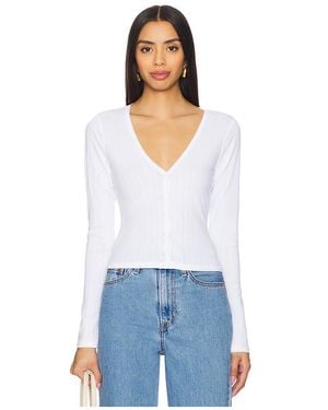 GOOD AMERICAN Cardigan Cotton Pointelle - Weiß