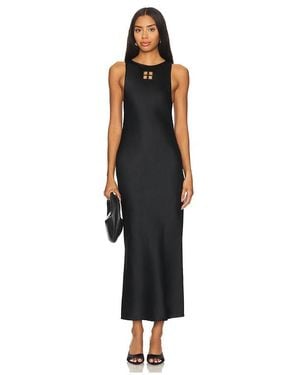 Bevza BB Monogram Viscose Dress - Black