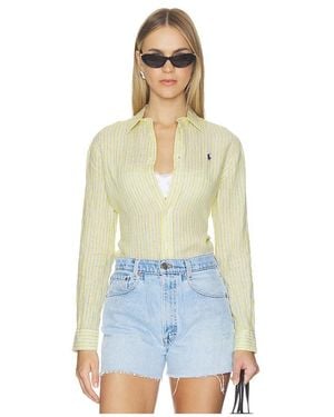 Polo Ralph Lauren Langarm-Leinen-Sporthemd - Weiß