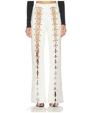 Kim Shui Croc Lace Up Pant - White