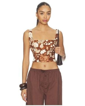 VERANDAH Square Neck Crop Blouse - Multicolour