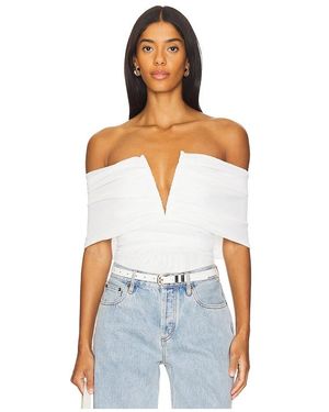WeWoreWhat Ruched Off Shoulder ボディスーツ - ホワイト