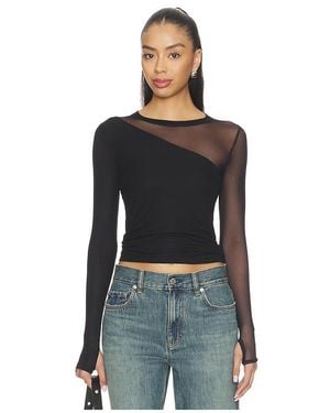 Michael Lauren Solita Long Sleeve Asymmetrical Top En Color Negro Talla (También En S, Xs, M)