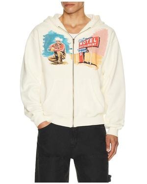 One Of These Days Mornings First Remark Zip Up Hoodie - White