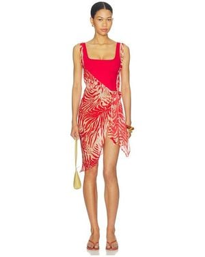 Skims Sheer Dress Sarong - Red