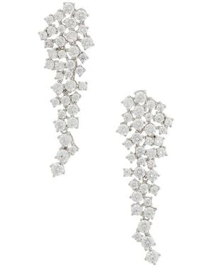 Shashi Argent Pave Earring - White