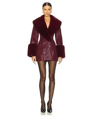 LOBA Julieta Faux Leather Coat - Red