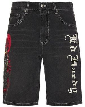 Ed Hardy Live Fast Denim Skater Short - Black