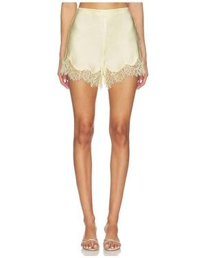 Bardot Silvio Satin Lace Trim Short - Natural