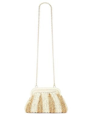 Dolce Vita Hydra Framed Raffia Clutch - White