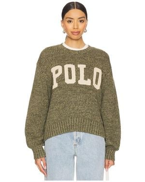 Polo Ralph Lauren Logo Cotton Crewneck Jumper - Green
