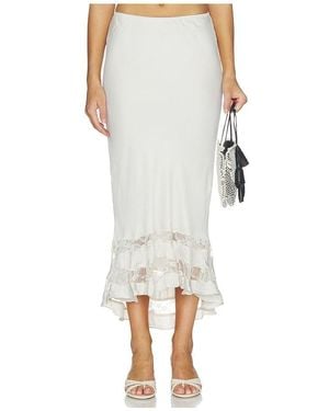 Free People Long Lost Lover Slip Skirt - White
