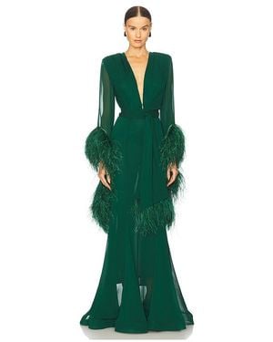 Bronx and Banco Geisha V-Neck Gown - グリーン