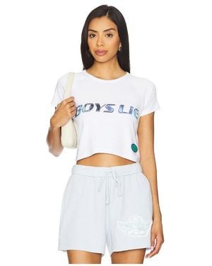 Boys Lie Gotta Jet All Yours Crop Tee - White