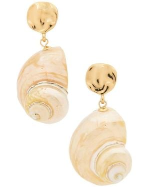 Ettika Sunken Treasure Shell Drop Earrings - Metallic