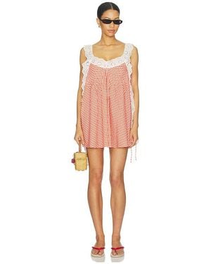 Caroline Constas Lucilla Eyelet Trimmed Open Back Mini Dress - Red