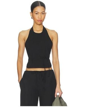 St. Agni Soft Jersey Halter Top - Black