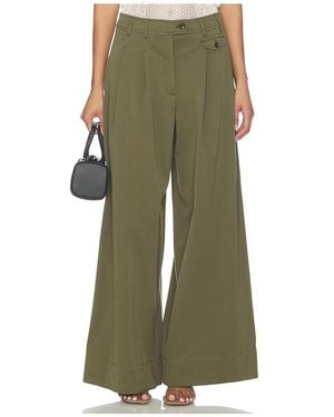 Ulla Johnson Motherwell Wide Leg Trouser Pants - Green