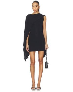 L'academie By Marianna Nasim Knit Cape Mini Dress - Black
