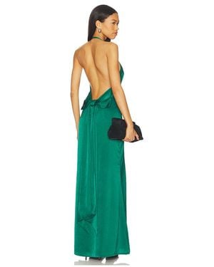MORE TO COME Piper Bow Back Gown - Green