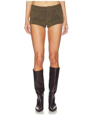 superdown Frannie Faux Suede Short En Color Verde Oliva Talla (También En Xs, Xxs, S, M, Xl) - Negro