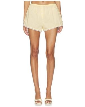 GOOD AMERICAN Poplin Pull On Boxer Shorts En Color Amarillo Limon Talla (También En Xs, S, M) - Neutro