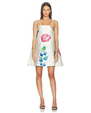 La Fuori Iris Of The Sapphire Garden Mini Dress - Blue