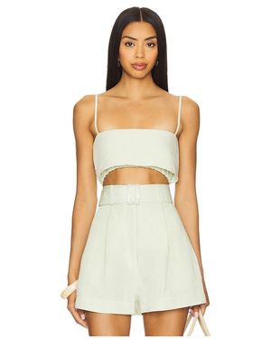 Matthew Bruch Top Corto En Color Verde Salvia Talla (También En S) - Blanco