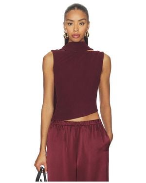 Madison The Label Netta Scarf Top En Color Vino Talla (También En Xs, S, M) - Rojo